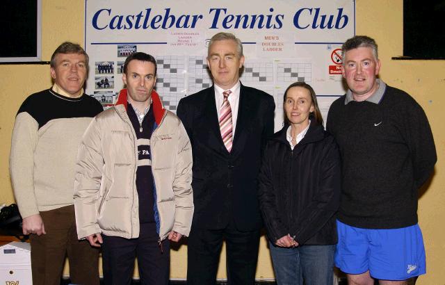 Pictured at Launch of Castlebar Tennis Club Monster Table Quiz were l-r   John O'Donohoe, Club Chairperson, Kevin Egan, Men's Captain, Joe O'Dea, Manager of the Welcome Inn, Quiz Sponsors, Bertha Munnelly, Ladies Captain and Jerry King, Quiz Organiser.Table Quiz will take place in the Failte Suite on Monday February 26th at 8.30p.m. 