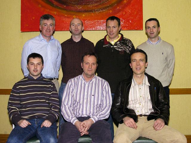 Castlebar Tennis Club Table Quiz held in the Welcome Inn
Winning team a group of teachers from St. Patrick’s NS Front L-R: John McEvilly, Harry Canning, Harry Barrett, Back L-R: James Armstrong, Jerry King (Quiz Master), Pat Waldron, Pat King, Kevin Egan (Men’s captain Castlebar Tennis Club). Photo © Ken Wright Photography 2007
