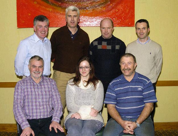 Castlebar Tennis Club Table Quiz held in the Welcome Inn 
2nd place a group of from Straide  Front L-R: Billy Hyland, Eleanor Hyland, John McNicholas, Back L-R: Jerry King (Quiz Master), James Larkin, Padraig Walsh,  Kevin Egan (Mens captain Castlebar Tennis Club). Photo  Ken Wright Photography 2007

