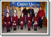 Castlebar Credit Union School Quiz held in Davitt College 
Runners Up Senior Section from St. Angelas NS Front L-R: Ailish Gavin, Hannah McEllin, Jessica Dolan, Maria Zia, Emma DeBarra. Back L-R: Patricia Walsh (CU),
Bridie Clarke (CU),  Mary Golden (Teacher), Maria Spellman (Teacher), Paddy Glynn (CU), John Walsh (CU), Michael Murray (CU). Photo  Ken Wright Photography 2007.
