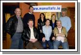 Pictured in Flukeys Bar Belcarra Previous winners of the Manulla Football Club Lotto Front L-R: Mike Durkan, Paul Tansey, John Bennett, Back L-R: John Lavelle (Chairman), John Gilligan, Anne Marie OConnor, Julie King, Pat Livingstone. Photo  Ken Wright Photography 2007. 

