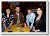 Pictured in Flukeys Bar Belcarra are a group of Manulla Football Club members L-R: Caroline Barrett, Walter Barrett, Damien Joyce, and Nicola Freyne. Photo  Ken Wright Photography 2007. 