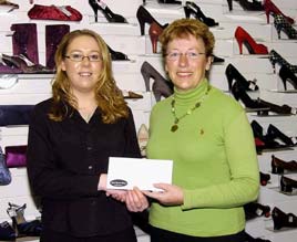 Breda O'Connell winner of the Paul Byron Eco Shoes holiday competition. Click photo for details from Ken Wright.