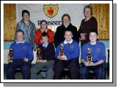 Pictured in Davitt College Castlebar at the Pioneers Table Quiz runners up Ballyheane Team Front L-R: Patrick Burke, Carl Lisibach, Adrian McHugh, Adrian Mullin.  Back L-R: Phyllis Neary (Regional Secretary), Chloe Mullin, Teresa Murphy (Regional Treasurer), Mary Neary (President).  Photo  Ken Wright Photography 2008. 