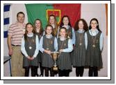 Buaiteoir - Rince FoirnePictured in Breaffy GAA Clubhouse at the Mayo GAA Scr na bPist FinalsWinners from Scoil Mhuire Gan Sml, Clr Chlainne Mhuiris with Piaras ORaghallaigh Front L-R: Lena  Cresham, Sally Griffiths, Laura Brien,Back L-R: Jenny McGreal, Evanna Coleman,  Shiafra Hughes, Niamh Rooney, Michelle Sarsfield  Photo  Ken Wright Photography 2007.      