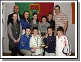 Buaiteoir - NuachleasPictured in Breaffy GAA Clubhouse at the Mayo GAA Scr na bPist FinalsScoil Nisinta Naomh Eoin, Breachmhaigh, who won the Novelty Act Front L-R:. Michael Mannion, Cillian Dervine, Cian Morris, John Gibbons. Back L-R: Emma Livingstone, Sean Grealis (Teacher), Charlotte Murray, Aoife OCarroll, Darren Morris, Cathal Lavelle, Piaras ORaghallaigh Photo  Ken Wright Photography 2007.       