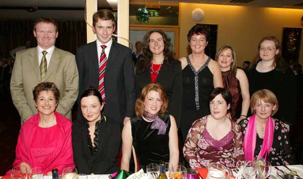 Group from GMIT Castlebar pictured at their Christmas Party in Breaffy House Hotel and Spa, Castlebar, front from left: Maura Fitzsimmons, Clodagh Geraghty, Fiona White, Niamh Hearns and Marie Jennings. At back: John Killeen, Willie Geraghty, Barbara Burns, Mary Lammond, Caroline Malee, and Colette Harlowe   Photo Michael Donnelly

