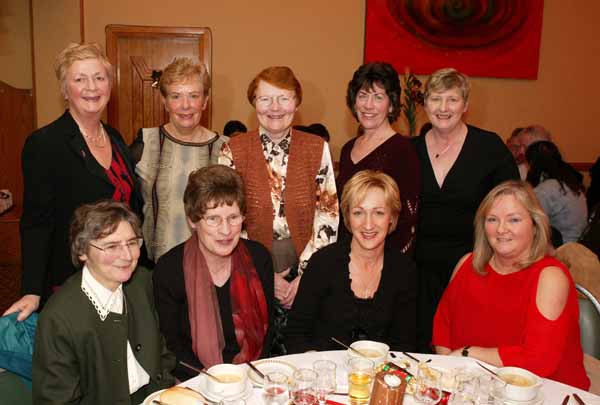 Pictured at the Cura Christmas Party in the Filte Suite, Welcome Inn Hotel, Castlebar, front from  left: Sr Maura Flynn, Margaret Heraty,  Patricia Gaughan,  and Aelish Tuite; at back: Kate Walsh,  Maureen Quinn,  Sr Vianney,  Eilish Dermody,  and Anne McDonagh. Photo Michael Donnelly 