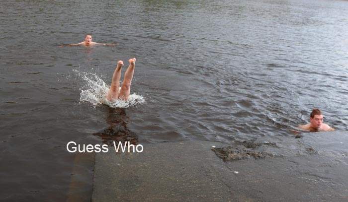 Into the Icy waters of Lough Lannagh Castlebar on Christmas Day. Photo:  Michael Donnelly