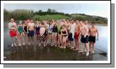 Some of the Brave swimmers who endured the Icy waters of Lough Lannagh Castlebar pictured after their swim on Christmas Day. Photo:  Michael Donnelly