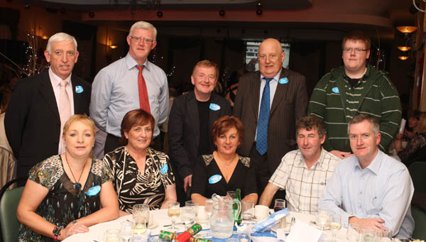 Pictured at the Welcome Inn Hotel Staff Party "Blast from the Past" At back from left:Noel O'Malley, Anthony Baynes, Eddie McNulty, Anthony McHugh, Thomas McHugh; Front; Mary Rose McNulty, Mary O'Malley, Gay Fahey, Liam Fahey, and Fr. Delcan Carroll. 
