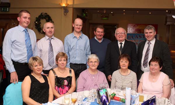 Pictured at the Welcome Inn Hotel Staff Party "Blast from the Past" At back from left: Seamus O'Malley, Michael Hynes, Joseph Roach, Wally Beardwell, Billy Foy,
 Michael Foy; Front; Jean O'Malley, Ruby Hynes, Maureen McGinty, Dot Gavin, Anne Foy. Photo:  Michael Donnelly

