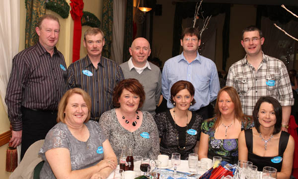 Pictured at the Welcome Inn Hotel Staff Party "Blast from the Past" At back from left:  Paraic Connor, Christy Walshe, Lam Foy,  Larry Hughes, Noel Moran
Front; Denise Foy, Mary Walshe, Mary Connor, Bernie Hughes, Mary Moran. Photo: � Michael Donnelly
 
