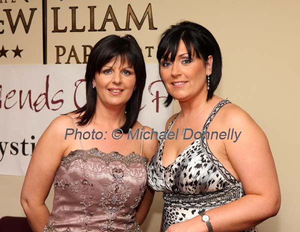 Caroline Murphy and Martina Jennings pictured at The Friends of CF "Black Tie ball" in the McWilliam Park Hotel, Claremorris. Photo: � Michael Donnelly