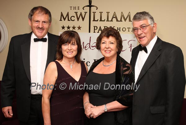 Mairt�n and Phil Seoige, Spiddal, and Olive and Tony O'Toole Scardaune  Claremorris pictured at The Friends of CF "Black Tie Ball" in the McWilliam Park Hotel, Claremorris. Photo: � Michael Donnelly