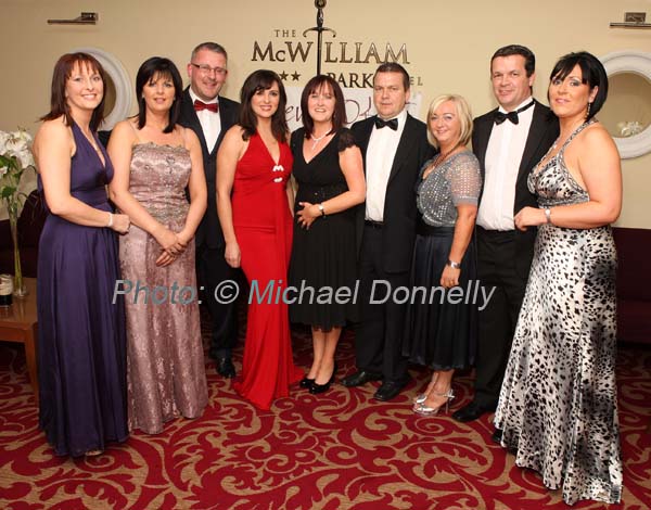 Pictured at The Friends of CF "Black Tie Ball" in the McWilliam Park Hotel, Claremorris, from left: Anne Connelly, Caroline Murphy, Mike Morris, Gr�inne Seoige, (Special Guest);  Catherine Connolly, Tom Connoly,  Siobhan Connolly, Jarlath and Martina Jennings. Photo: � Michael Donnelly 