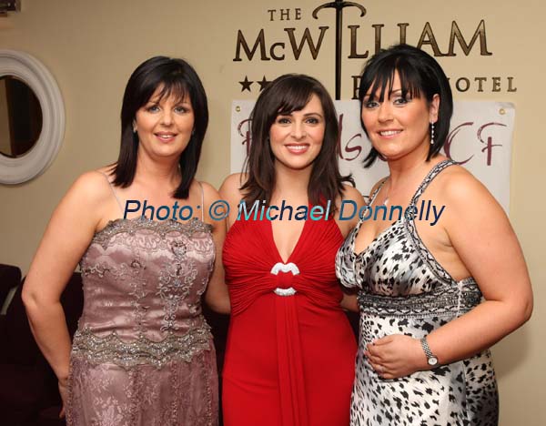 Pictured at The Friends of CF "Black Tie Ball" in the McWilliam Park Hotel, Claremorris, from left: Caroline Murphy, Gr�inne Seoige, (Special Guest) and Martina Jennings, co-founder of Friends of Cystic Fibrosis. Photo: � Michael Donnelly