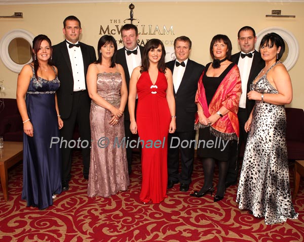 Pictured at The Friends of CF "Black Tie Ball" in the McWilliam Park Hotel, Claremorris, from left: Patricia and Ardil Jennings; Caroline and Brendan Murphy, Gr�inne Seoige, (Special Guest); Mike Connelly, Ann Connolly, Jarlath Jennings and Martina Jennings, co-founder of Friends of Cystic Fibrosis. Photo: � Michael Donnelly