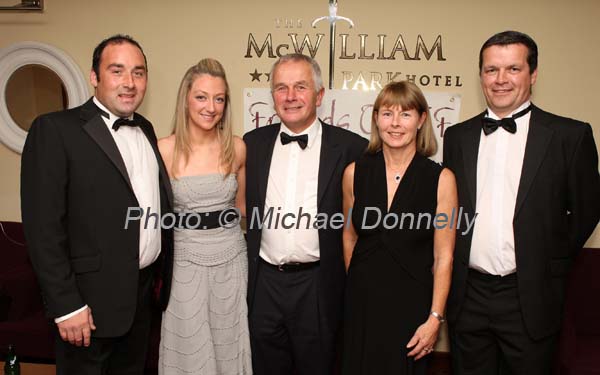 Pictured at The Friends of CF "Black Tie Ball" in the McWilliam Park Hotel, Claremorris, from left: Michael Conroy, Hollymount; Linda McGrath Cong; Tom and Margaret Doherty Kilmaine and Kevin Connelly, Holymount.Photo:  Michael Donnelly