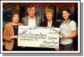  Mid West Radio News and Sport present a cheque from the Magnificent 7 Fundraising Challenge to Mayo Roscommon Hospice for 11,740 Euros and 40 cent from left, Teresa O'Malley, MWR News; Dr Bert Farrell, Patron Mayo Roscommon Hospice; Cynthia Clampett, Mayo Roscommon Hospice  and Angelina Nugent, MWR Sport. Photo:  Michael Donnelly