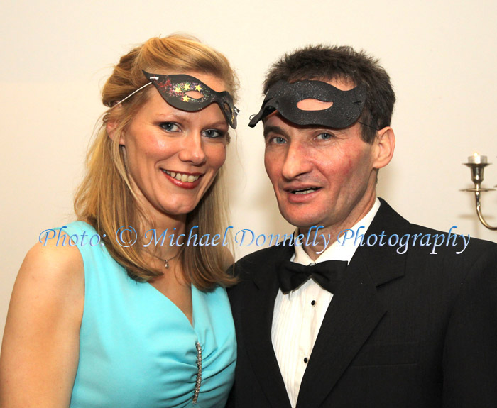 Rosemonde Adamson, Foxford pictured with Jacek Radek Foxford at The Masquerade Ball in the Royal Theatre Castlebar in aid of the Irish Cancer Society and Officially Sponsored by Tia Maria. Photo: © Michael Donnelly Photography