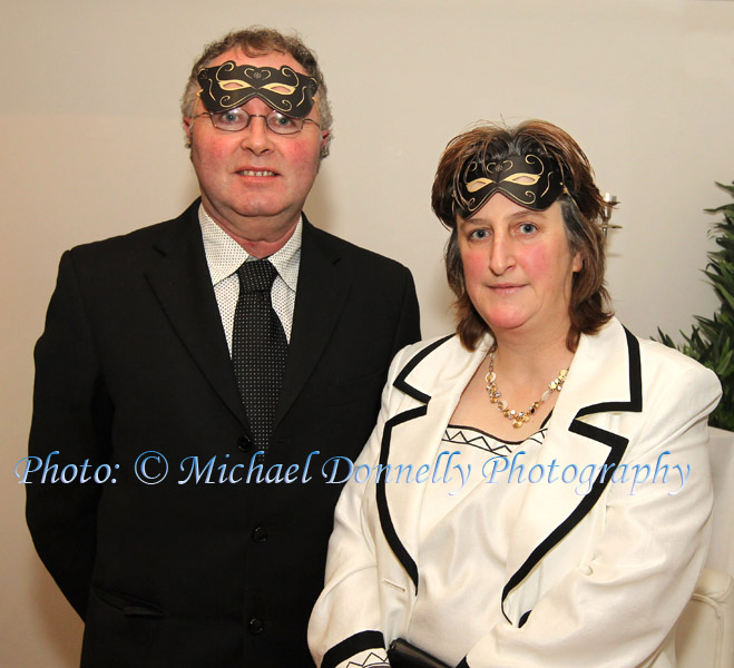 Michael Larkin Ballyheane and Noreen Gannon, Castlebar/ Achill pictured at The Masquerade Ball in the Royal Theatre Castlebar in aid of the Irish Cancer Society and Officially Sponsored by Tia Maria. Photo: © Michael Donnelly Photography