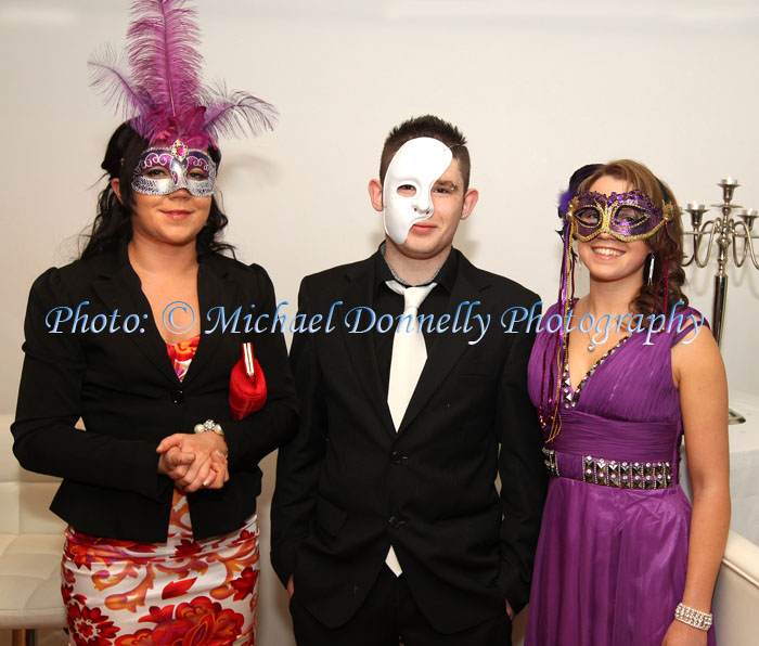 Maria O'Donnell, Declan Moylett and Jacqueline Rice, Islandeady, pictured at The Masquerade Ball in the Royal Theatre Castlebar in aid of the Irish Cancer Society and Officially Sponsored by Tia Maria. Photo: © Michael Donnelly Photography