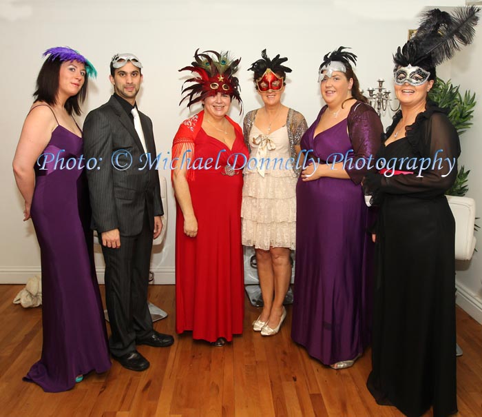 Westport group pictured at The Masquerade Ball in the Royal Theatre Castlebar in aid of the Irish Cancer Society and Officially Sponsored by Tia Maria, from left: Natalie Mooney, Michael  Sengupta, Jenny Murray,  Eilish Crossan, Charolette  Murray and Ann Walsh. Photo: © Michael Donnelly Photography