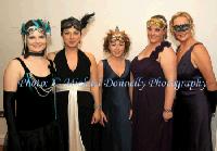 Naomi Deevy, Limerick;  Marie Gallagher, Deborah McAndrew, Castlebar, and Marie Gallagher and Kate Jordan, Crossmolina, pictured  at The Masquerade Ball in the Royal Theatre Castlebar in aid of the Irish Cancer Society and Officially Sponsored by Tia Maria. Photo: © Michael Donnelly Photography