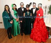 Clare Roche, Tanya McNicholas and Noel McNicholas, Straide, pictured with Emma Kells, Drogheda, and Francis and Leila McHale, Knockmore  at The Masquerade Ball in the Royal Theatre Castlebar in aid of the Irish Cancer Society and Officially Sponsored by Tia Maria. Photo: © Michael Donnelly Photography