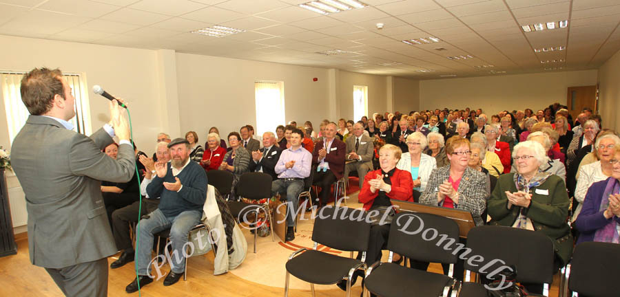  Singer Patrick Feeney entertainng the audience at the Mayo's Golden Years Awards 2010 at Homecare Medical Supplies Ballyhaunis in association with Mid West Radio.Photo:Michael Donnelly