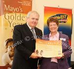 John Egan, Knock, presents the "Good Citizen"  finalist Certificate  to Mary Lily Mangan, Meedoran, Geesala, Ballina, at the Mayo's Golden Years Awards 2010 at Homecare Medical Supplies Ballyhaunis in association with Mid West Radio. Photo:Michael Donnelly