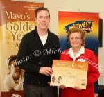 Brendan McGuinness,  Homecare Medical Supplies  presents Ena Kelly Ballina with an "Artistic Achievement Award" Certificate at the Mayo's Golden Years Awards 2010 at Homecare Medical Supplies Ballyhaunis in association with Mid West Radio .Photo:Michael Donnelly