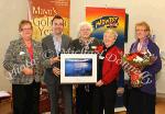 Charlestown Active Retirement Group pictured as they were presened with their award by Patrick Feeney, at the Mayo's Golden Years Awards 2010 at Homecare Medical Supplies Ballyhaunis in association with Mid West Radio from left: Mary Duffy, Singer Patrick Feeney, Elsie Jackson, Kath Ryan, and Evelyn O'Hara.Photo:Michael Donnelly