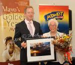 Peter McGuinness, Homecare Medical Supplies, Ballyhaunis presents the Judges Special Award to Ann Bourke, Ballyheane, Castlebar, at the Mayo's Golden Years Awards at Homecare Medical Supplies Ballyhaunis in association with Mid West Radio .Photo:Michael Donnelly,
 
