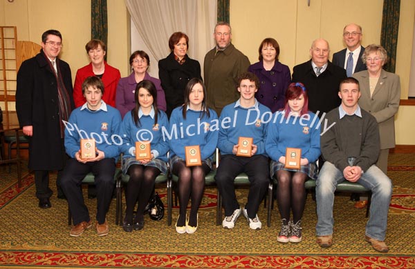 St Josephs Secondary School, Foxford were runners up in the Mayo Mental Health Public Speaking project held in the Failte Suite, Welcome In Hotel, included in photo front from left: Sean Hynes, Grace Moran, Sarah Loftus,  Eamon Walsh, Megan Smyth, and Daire McManamon tutor; At back: Patrick Morley, Kathlen McHale, Secreary MMHA; Mary Murphy, Imelda Corduff,  Michael McCormack, Adjudicator; Caroline Glendon, Mickey Berry,  Peter Glynn, AIB Bank Sponsors and Nellie Egan. Photo:  Michael Donnelly