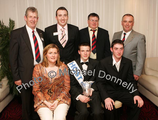 Patrick Burke, Claremorris (front centre) winner of the Host of the Year pictured with members of Claremorris No Name Club Adult Committee, at front: Aine McGrath, and Shane Crowe; At back: Con Nolan, Development Officer; Paul Kenna,  Kevin Prendergast and Brian Hunt. Photo:  Michael Donnelly
