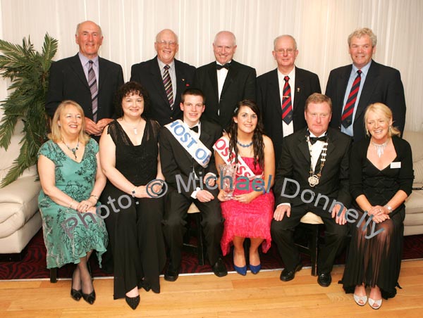 No Name Club Board of Management with Board of Directors at "The National Youth Awards 2007" hosted by the No Name! Club in the TF Royal Theatre Castlebar back from left; Eddie Keher, Founder of No Name Club, Eamonn Doyle, Founder of No Name Club, Michael Browne, Joe Malone, Member of Board of Directors, John Joe Kinsella, Member of Board of Directors.  Front -Left to Right: Sheila Dowling, Member of Managment Committee, Anne Donoghue, Member of Events Committee and Member of Board of Directors, Paddy Burke - National Host of the Year 2007, Laura O'Sullivan - National Hostess of the Year, Anthony McCormack, President of NNC and Bernie Divilly, Events Committee Member and Member of Management Committee. Photo:  Michael Donnelly.
