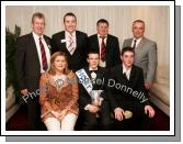 Patrick Burke, Claremorris (front centre) winner of the Host of the Year pictured with members of Claremorris No Name Club Adult Committee, at front: Aine McGrath, and Shane Crowe; At back: Con Nolan, Development Officer; Paul Kenna,  Kevin Prendergast and Brian Hunt. Photo:  Michael Donnelly