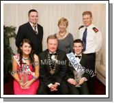 Judges pictured with the winners in the "The National Youth Awards 2007" which were held in the TF Royal Theatre Castlebar, back from left: Peter Fay, Liz Howard, and Paul Moran (originally from Newport Co Mayo), pictured with the winners Laura O'Sullivan, Celbridge Co Kildare winner of the Hostess of the Year;  Anthony McCormack National Chairman NO Name Club and Patrick Burke, Claremorris, winner of the Host of the Year. Photo:  Michael Donnelly