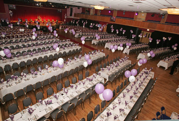 Table layout and stage for "The National Youth Awards 2007" hosted by the No Name! Club in the TF Royal Theatre Castlebar. Photo:  Michael Donnelly
