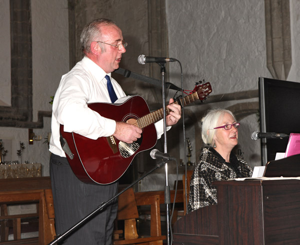 "Like Sister and Brother" - Frank Chambers Newport and his sister Miriam Fadden Hollyhill, Castlebar singing and playing at Recital in Ballintubber Abbey in aid of Niall Mellon Trust, organised by Willie Murphy. Photo:  Michael Donnelly