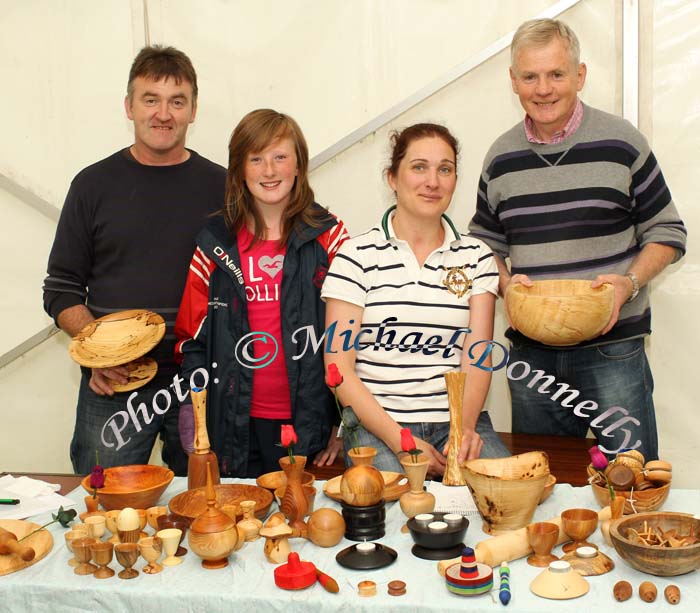 Pictured with their Wood Turned items at Bonniconlon 61st Agricultural Show and Gymkhana, from left: Michael Hunt Aghamore, Emma and Veronica Horan Ballintubber and Pat O'Malley, Belcarra. Photo: © Michael Donnelly