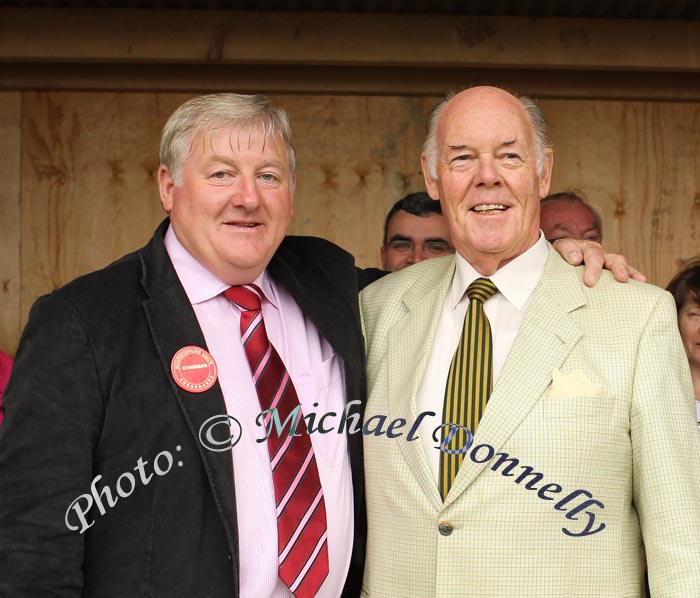 John O'Hara, National President of the Irish Shows Association for 2010.
and chairman Bonniconlon Show pictured with Mayoman of the Year Joe Kennedy who performed the official opening of Bonniconlon 61st Agricultural Show and Gymkhana. Photo: © Michael Donnelly