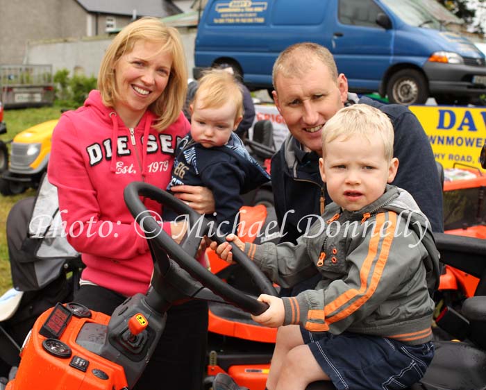 Luke Gallagher, Tubbercurry looks for another lawn to mow at Bonniconlon 61st Agricultural Show and Gymkhana pictured with Carmel, Eoin and Enda Gallagher. Photo: © Michael Donnelly