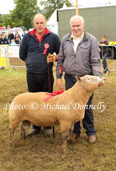 John Pickard (Judge) pictured wit Tom Duffy Belmullet and his Vendeen Ram at Bonniconlon 61st Agricultural Show and Gymkhana Photo: © Michael Donnelly