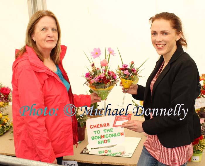 Mary and Marita Golden Ballina with a 1st prize in "Arrangement of Flowers accompanied with an appropriate caption" at Bonniconlon 61st Agricultural Show and Gymkhana.Photo: © Michael Donnelly