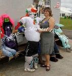 Ann Judge (Steward) checks for signs of life in this excellent Scarecrow at Bonniconlon 61st Agricultural Show and Gymkhana. Photo: © Michael Donnelly