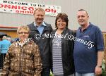 Visitors from Haslack, Austria, who were staying in Pontoon Bridge Hotel, from left Michael, Gerlinde, and Bernhard Ebner pictured with Joe Gallagher, Pontoon Bridge Hotel at the official opening of Bonniconlon 61st Agricultural Show and Gymkhana. Photo: © Michael Donnelly