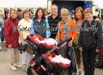 Group from Enniscrone, pictured at Bonniconlon 61st Agricultural Show and Gymkhana from left: Geraldine McDonnell, Margaret Conmy, Teresa and Declan Hallinan, Mary Hallinan, Mary Coleman and Margaret Healy, at front are the Twins Saoirse (top) and Erin Hallinan (bottom). Photo: © Michael Donnelly
